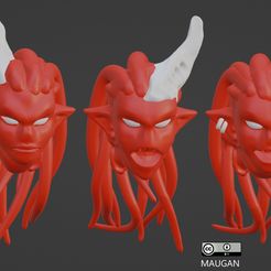 MAUGAN Free 3D file Demon Girl Heads・Template to download and 3D print, maugan