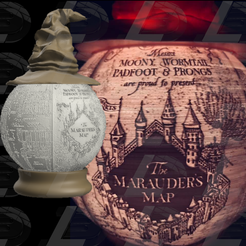 Vignette2.png Télécharger fichier STL Harry Potter Marauders (Maraudeurs) spherical night light lithophane • Plan pour impression 3D, Ludo3D