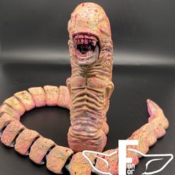 STUDIO STL file FLEXI ALIEN CHESTBURSTER PRINT-IN-PLACE ARTICULATED・3D printing template to download