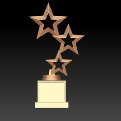 cvcvcv.jpg Rising Star Award 3 Star Custom Trophy for Everyone - 3d Print