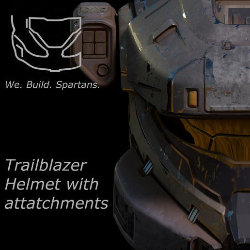 close-up.png Trailblazer Helm mit Anbauteilen 3d Druckdatei