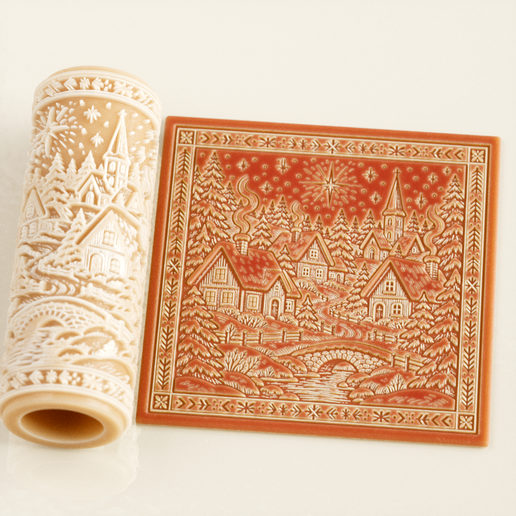 Nordic Winter Village Texture Roller