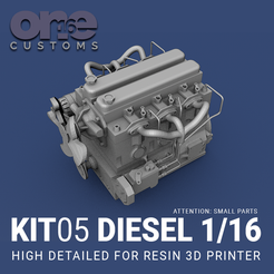 Kit_DIESEL.png Archivo STL MOTOR DIESEL ESCALA 1/16 - ALTO DETALLE PARA LA IMPRESORA DE RESINA 3D・Modelo para descargar e imprimir en 3D