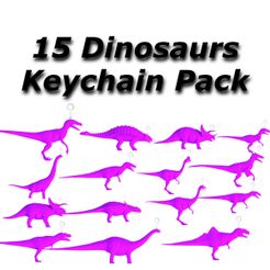 Untitled.jpg STL file 15 Dinosaurs Keychain Pack・3D printable model to download