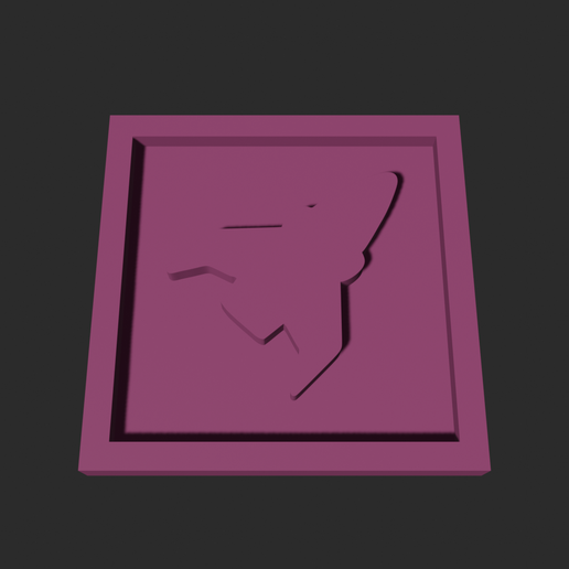 Spaceship Square – 3D Printable Game Token