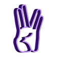 Cookie-Hand.stl Vulcan salute cookie cutter Star trek