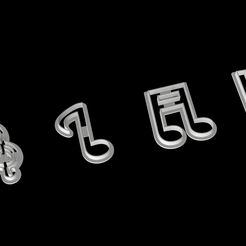 Cortantes_Notas_Musicales-v5.png STL file Music themed cutter set・Model to download and 3D print