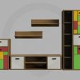 DH_living21_1.jpg Set of Living room cabinet and tv stand with functional doors, shelves and drawer mono/multi color 3D 3MF file