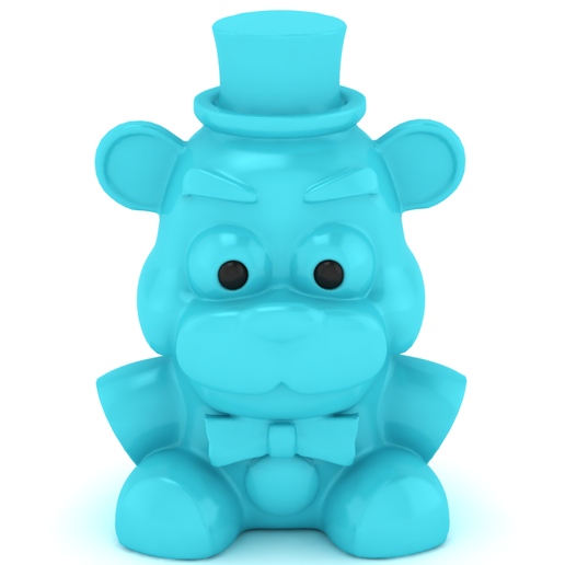 Cute Blue Cartoon Hippo with Top Hat and Bow Tie
