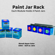 Cover-Sheet.png Modular Paint Bottle Rack for Revell  Paint Jars. Airbrush paint, paint bottle, modular, wall mount, organization, model paint, art tool, paint rack, paint organizer, storage, airbrush, desk organizer, wall rack