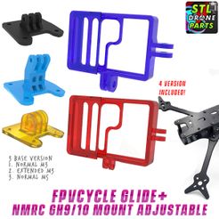 FPVCycle-Glide-NamelessRC-Naked-GH10-1.jpg STL-Datei FPVCycle Glide+ Rahmen NamelessRC Naked Gopro Hero 9/10/11 Halterung・Design für 3D-Drucker zum herunterladen