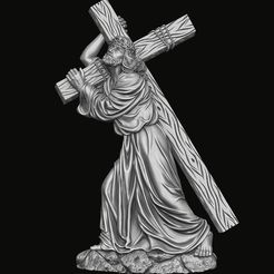 212.1.jpg Bajorrelieve de Jesús llevando la cruz Modelo de impresión 3D