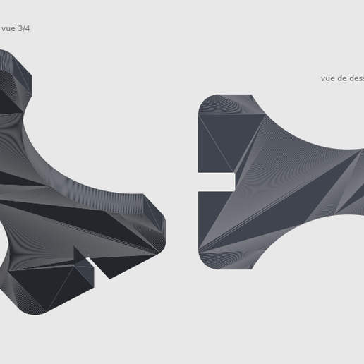 String light winder 120 mm, 26 mm core, two end slots, prints flat