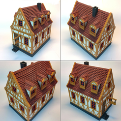 4Painted.png Fichier 3D maison médiévale en bois - décoration - terrain de jeu de table/wargame・Modèle à télécharger et à imprimer en 3D