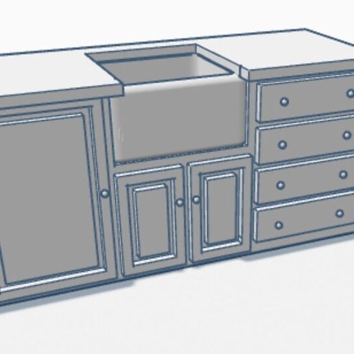 Dollhouse Cabinets 3D model preview