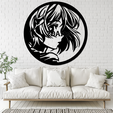 Anime-Girl-Face.png Anime Girl Head 2D Wall Art/Window Art