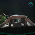 BreezeStone-Cave-3d-printed-by-Aquireef3D-back-view.png 3D Printable Cave, Pet Shelter for Aquariums & Terrariums: Fish, Shrimp, Reptile, Spider and Bug Hide, Small Rock Form Tank Decor
