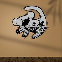 Sin-título.png Archivo STL Rey Leon Hakuna Matata COLGANTE DECORATIVO AYUDAME CON 1 ME GUSTA・Design para impresora 3D para descargar