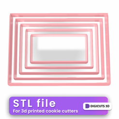 SET-X-5-RECTANGULO.png 5 Pcs rectangles cookie cutters set STL File