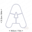 letter_a~8in-cm-inch-top.png Letter A Cookie Cutter 8in / 20.3cm