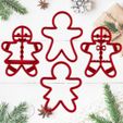 sanata4.jpg Download STL file GINGERBREAD cookie - christmas cookie cutter - xmas party cookie cutter - gingerbread man and woman - 8cm • 3D print model, Agos3D