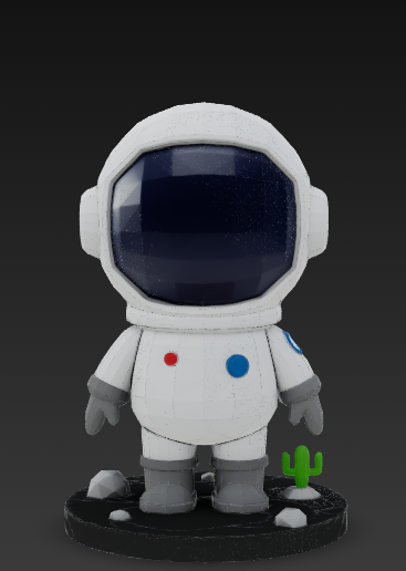 Low Poly Chibi Astronaut - Cute Space Explorer Figurine