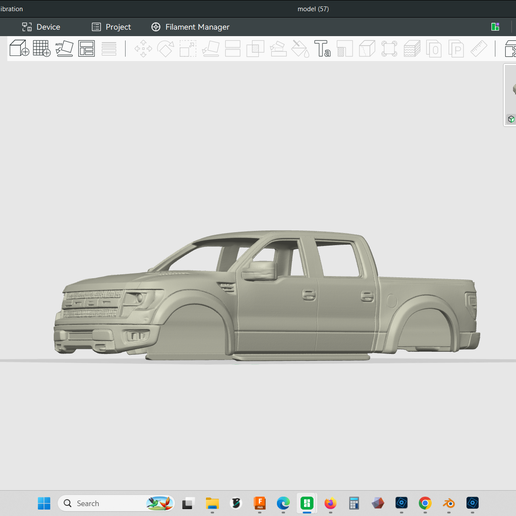 Roush Off-Road 2014 Ford F-150 SVT Raptor Super Crew pickup truck 1/24 scale true hollow model body, rc truck body, rock crawler, trail truck 3d print, stl file