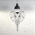 54.NewElephant.jpg STL file Elephant II Wall Sculpture 2D・3D print design to download