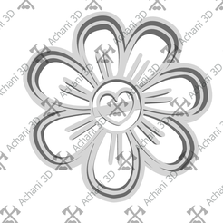 Flor-con-corazon-B1.png STL file Cookie Cutter - Flower with heart・3D printer design to download