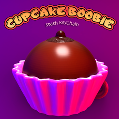 big chocolate 1.png Fichier STL Porte-clés CUPCAKE BOOBIE (grand chocolat)・Modèle pour imprimante 3D à télécharger