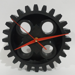 4.png STL file Gear Analog Clock・3D printing model to download