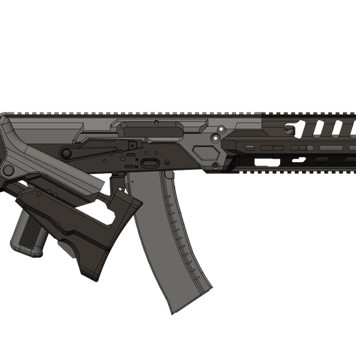 🔫 147-KILO-300blk RAIL AK chassis -for CYMA .SRC sportline