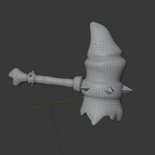 Wireframe.png Fantasy Bone Hammer 3D Printable STL