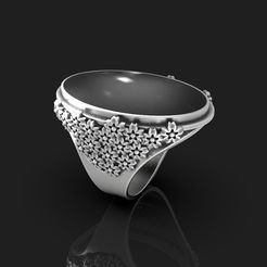 Ring-004-1-1.jpg Archivo 3D Anillo con flores 001.・Objeto para impresora 3D para descargar