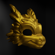 4.png Cute Dragon Cosplay Face Mask 3D print model