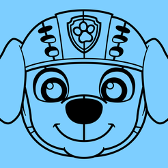 paw-patrol-zuma-blue.png STL file Paw Patrol Zuma Head 2D Wall Decoration・3D print object to download