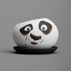 front.png Fichier STL gratuit Jardinière Kung Fu Panda 02・Objet pour imprimante 3D à télécharger, Wilko