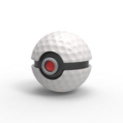 1.jpg Archivo 3D Pokeball Estilo bola de golf・Plan de impresora 3D para descargar, CosplayItemsRock