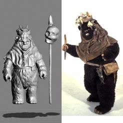 ewok-Leektar-main.jpg STL-Datei VINTAGE STAR WARS KENNER-STYLE LEEKTAR EWOK ACTION FIGUR・Modell zum Herunterladen und 3D-Drucken
