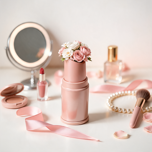 Lipstick Vase | Coquette Floral Bud Vase for Vanity Decor