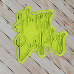1.png STL file COOKIE CUTTER happy birthday・3D printable model to download