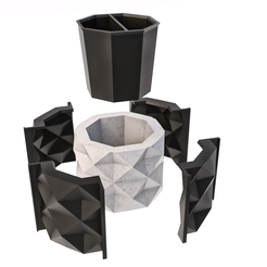 sgdfgd2-molde-2.png STL-Datei Rhombus-Muster Blumentopf-Form・3D-druckbares Modell zum herunterladen