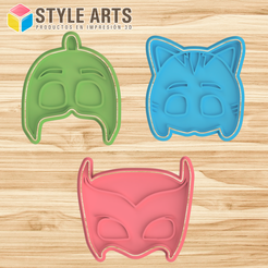 MASCARAS-PJ-MASK.png PJ Mask - Heroes en pijamas cortante para galletas - cookies cutter