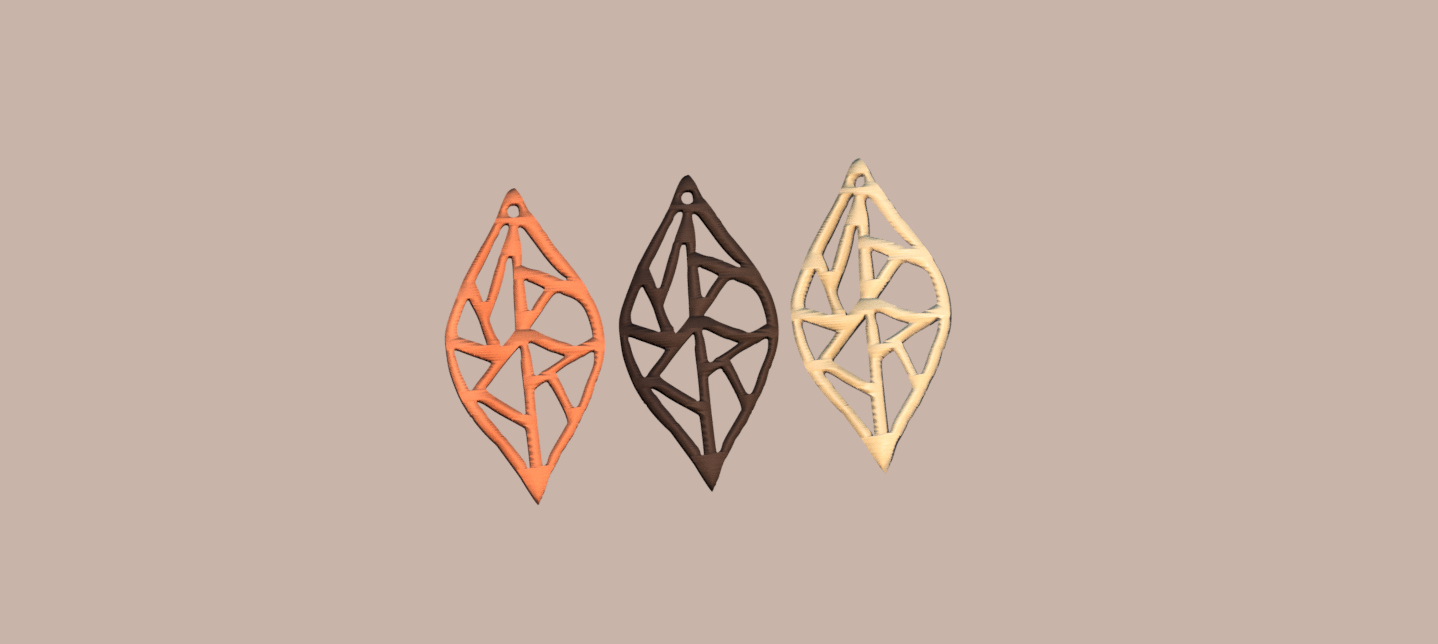 leaf v2.png Download STL file earrings 'leaf art' • 3D print design, RaimonLab