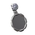 Flower-cluster-halo-Artdeco-stepped-Halo-memory-pendant-coin-11.jpg Cluster bail Art deco pattern N04 memory pendant 3D print model