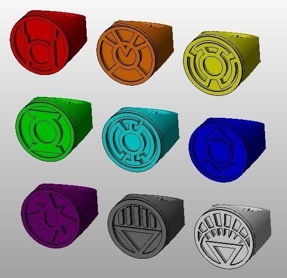 9_rings_display_large.jpg Download free STL file Lantern corps rings • Template to 3D print, Clenarone