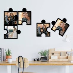 puzzle photo frames.jpg Fichier STL Cadres photo puzzle・Modèle à télécharger et à imprimer en 3D