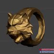 Tiger_Ring_Lowpoly_3dprint_02.jpg Tiger Ring Low Poly - Jewelry - Rings - Costume Cosplay 3D print model