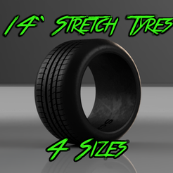 Assymetric_stretched_13mm_14s_edit.png STL file 1/24 14" Stretched Tyres (4 widths)・3D printable model to download, ScaleJDMResin