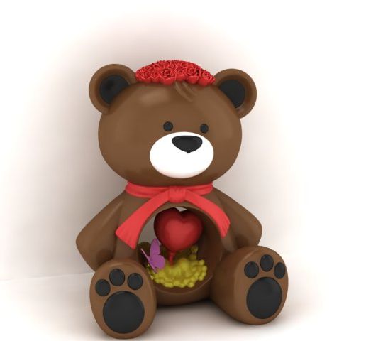 Sweetheart Blossom Bear 3D Printable Model